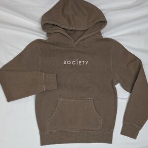 Society Kids Tan Hoodie Sweater Size Small